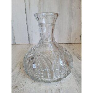 Vintage heavy weighted‎ Crystal wine glass vase collectible home decor